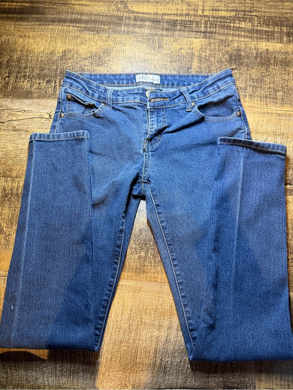 Women's Skinny Jeans in Dark Blue Stretch Denim